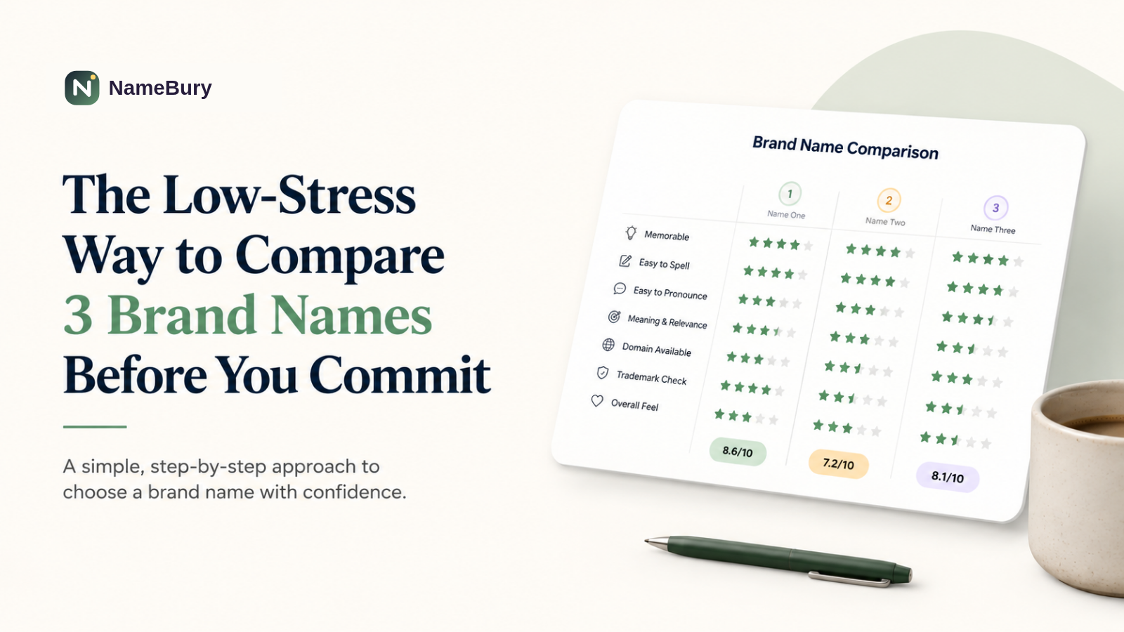 The Low-Stress Way to Compare 3 Brand Names Before You Commit